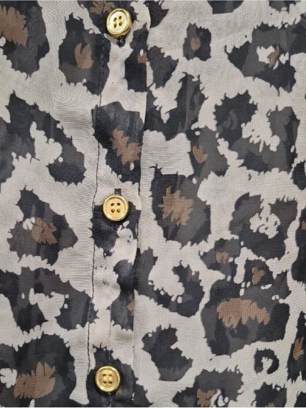 Bluenotes Leopard Print Sheer High-Low Vest Top M - Picture 4 of 12